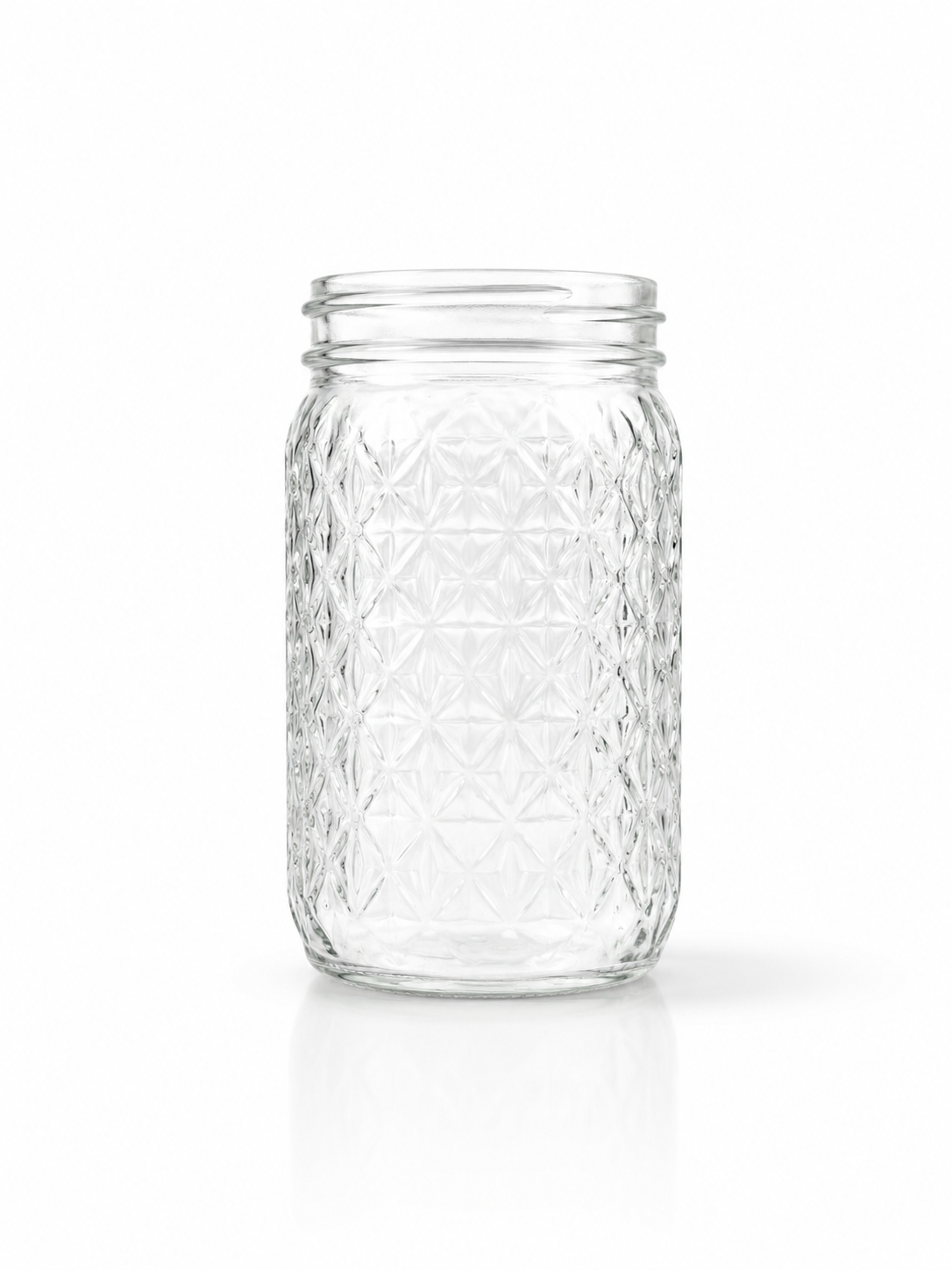 Diamond Embossed Tall Mason Jar